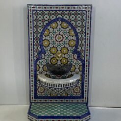 Water Fountain Outdoor Garden Decor - Mosaic Fountain Art - Moroccan Fountain - Mid Century Indoor Fountain