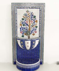 Wall Water Fountain - Mosaic Moroccan Founatin - Waterfall Fountain indoor & Outdoor - Water Fountain Outdoor