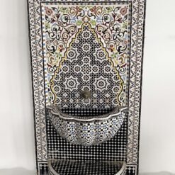 Handmade Outdoor Water Fountain - Mosaic Moroccan Fountain - Indoor & Outdoor Waterfall Fountain - Moorish Tile Fountain