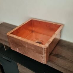 Custom Made 26" x 18" x 8" Belfast Farmhouse Copper Sink With Copper Drain Basket - 18 Guage - Shiny Finish