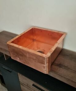 Custom Made 26" x 18" x 8" Belfast Farmhouse Copper Sink With Copper Drain Basket - 18 Guage - Shiny Finish