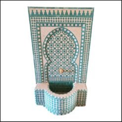 Turquoie Green-ish Moroccan Fountain , Handmade Personalized Mosaic Fountain for outdoor and garden decor