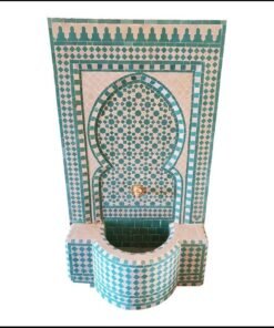 Turquoie Green-ish Moroccan Fountain , Handmade Personalized Mosaic Fountain for outdoor and garden decor