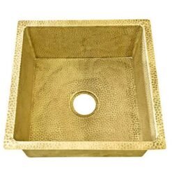 Custom Made Square Solid Brass Sink - Unlacquered Brass Kitchen Sink - Hand Hammered or Smooth Brass Kitchen Sink