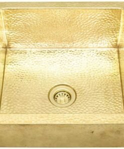 Custom Made Square Solid Brass Sink - Unlacquered Brass Kitchen Sink - Hand Hammered or Smooth Brass Kitchen Sink