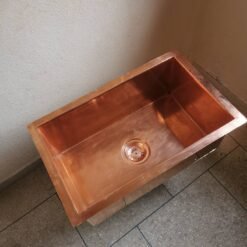Copper Bar Kitchen Sink - Smooth Copper Sink - Kitchen Sink - 400mm x 400mm x 200mm