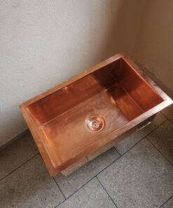 Copper Bar Kitchen Sink - Smooth Copper Sink - Kitchen Sink - 400mm x 400mm x 200mm