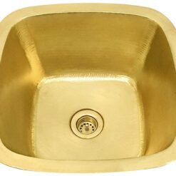 Square Brass Bar Sink - Smooth Undermount Bar Sink - Custom Brass Sink - Bar Sink