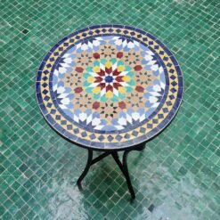 Natural Ankbotia Zellige Table TOP - Mid Century Modern Crafted Coffee Table - Outdoor Zellije Table