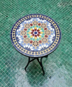 Natural Ankbotia Zellige Table TOP - Mid Century Modern Crafted Coffee Table - Outdoor Zellije Table