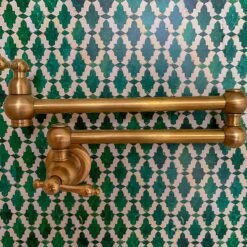 Unlacquered Brass Pot Filler Kitchen Faucet, Unlaquered Solid Brass Faucet with Lever Handle