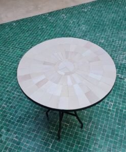 Natural White Zellige Color Table TOP - Mid Century Modern Table Top - Outdoor Zellije Table