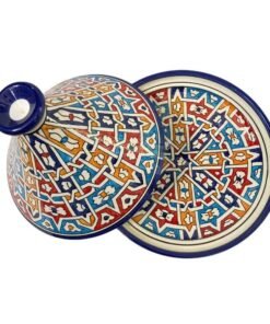 Handmade and hand-painted Fes ceramic tagine