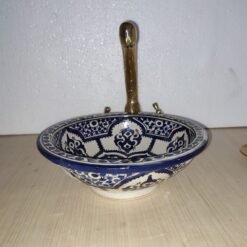 Artisanal Elegance: Handmade Moroccan Ceramic Sink – Exquisite Hand-painted Beauty for Your Arabic-inspired Bathroom