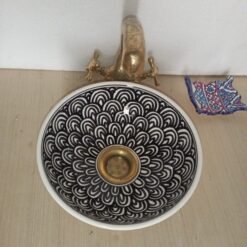 Artisanal Elegance: Handmade Moroccan Ceramic Sink – Exquisite Hand-painted Beauty for Your Arabic-inspired Bathroom