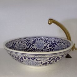 Artisanal Elegance: Handmade Moroccan Ceramic Sink – Exquisite Hand-painted Beauty for Your Arabic-inspired Bathroom
