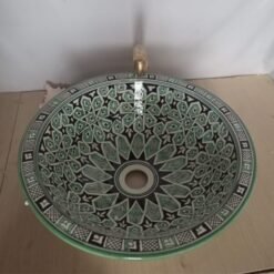 Artisanal Elegance: Handmade Moroccan Ceramic Sink – Exquisite Hand-painted Beauty for Your Arabic-inspired Bathroom