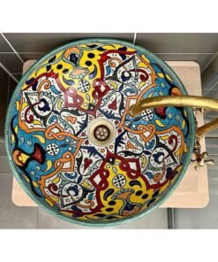 Artisan Elegance: Hand-Painted Luxury Ceramic Bathroom Sink