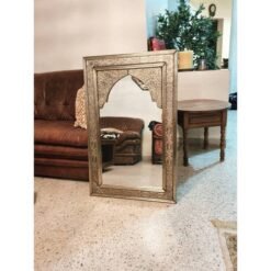 1 Meter Moroccan Brass Mirror White Copper and Wood