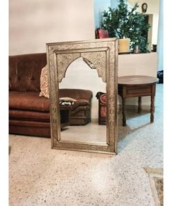 1 Meter Moroccan Brass Mirror White Copper and Wood
