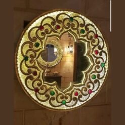 Moroccan Mirror Wall Light - Wall Sconce, Handmade Mirror, Boho Decor, Entrance Mirror, Ornate Mirror, LED Wall Lamp, Moroccan Decor