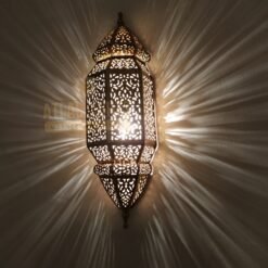 Moroccan Wall Lamp Engraved Brass - Traditional Sconce Lamp