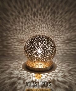Moroccan Table Lamp Lighting Engraved ball Brass